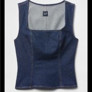 Gap denim corset top size 14p petite NWT